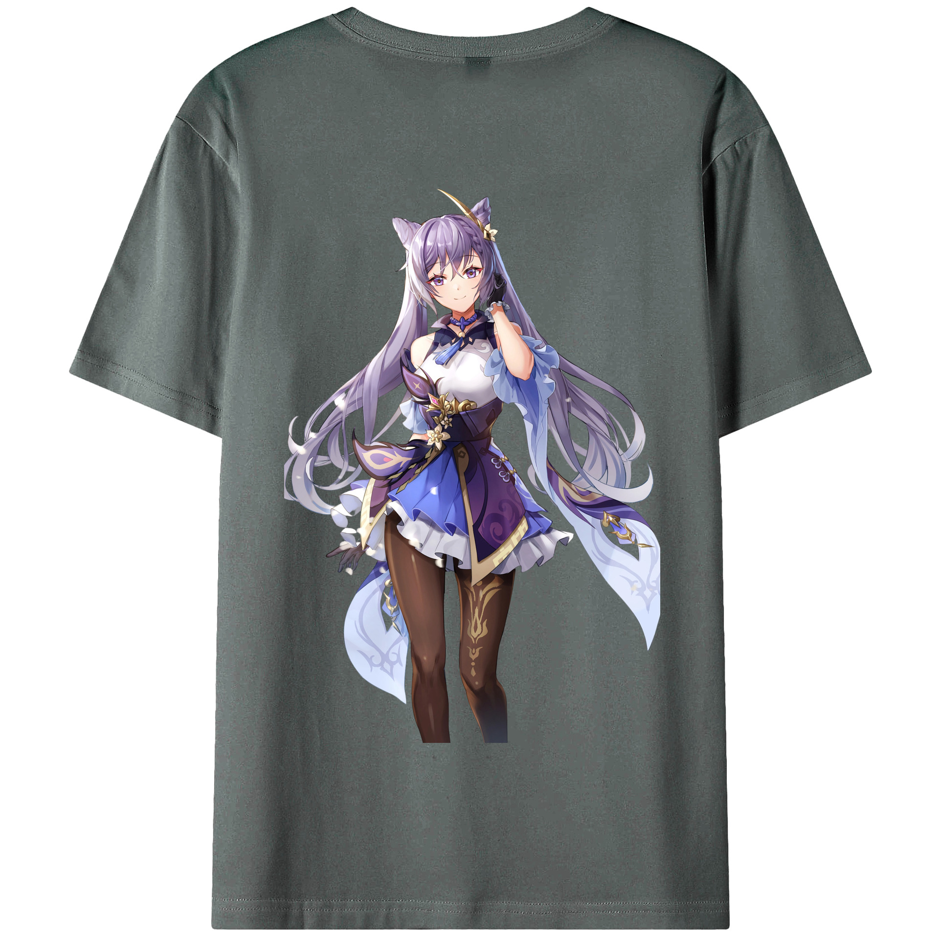 げんし神 刻晴 こくせい genshin Kokusei 綿100％半袖Tシャツ（背面プリント）